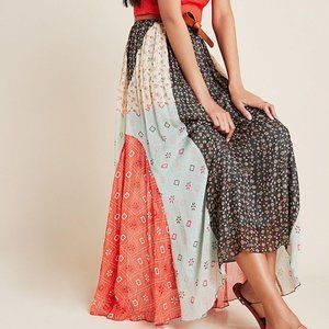 NWT  Anthropologie Margot Pleated Maxi Skirt